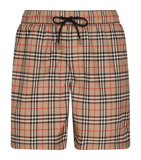 burberry men swim trunks|Burberry check drawcord swim shorts.